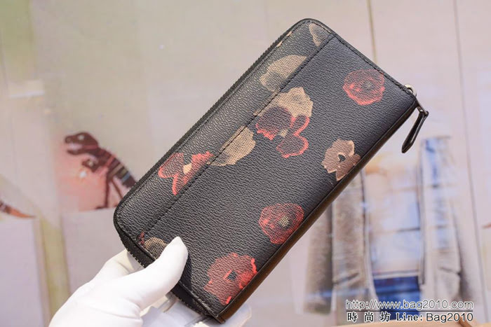COACH蔻馳 原單 山茶花長款女錢包 頭層牛皮 55950  Chz1208